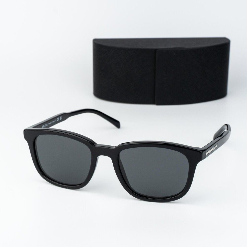 Prada Men Sunglasses Black Grey Square PRA21S 16K08Z NEW AUTHENTIC